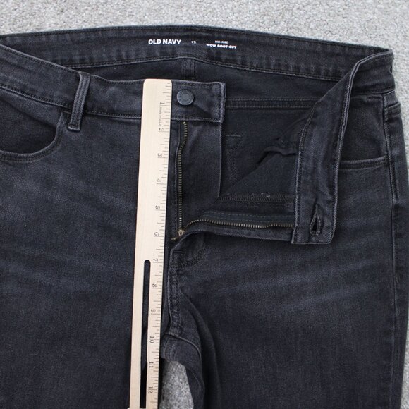 Old Navy Jeans NWT Womens 12 (32x31) Black Mid-Rise WOW Boot-cut Stretch Denim - Picture 9 of 13